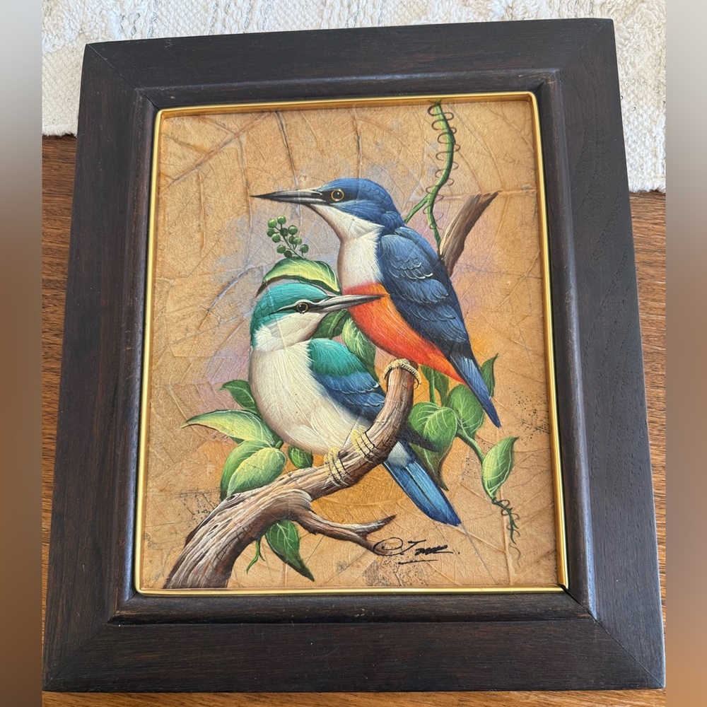 Vintage Colorful Mixed Media Birds Paintings - Picture 2 of 16